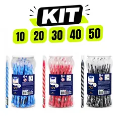 Kit Caneta Esferográfica Ponta Fina 0.7 | Escolar Escritório