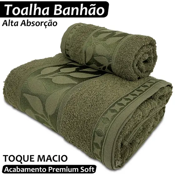 Jogo Toalha de Banho Banhão 100% Algodão – Grande e Alta Absorção – Aura Valletex | 1 Banhão 1 Rosto