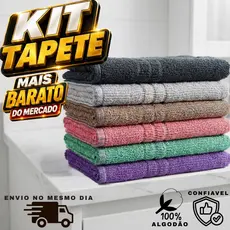 Kit Tapete Entrada Felpudo Casa Pezinho 100% Algodão Confort 40cm x 60cm Oferta Imperdível