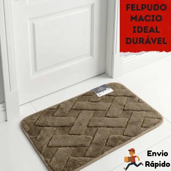Tapete Entrada Felpudo Bem-Vindo100% Poliester 38x58 Antiderrapante