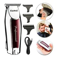 Máquina Acabamento Profissional Kemei KM-9163 Sem Fio Recargável Barba e Cabelo 110/220V bivolt