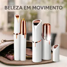 Kit 2 Depiladores Elétricos – Caneta + Batom para Rosto, Nariz e Sobrancelhas