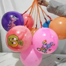 Kit 30 Bolas De Vinil Cordão Mola Inflável Sortidos Lembrancinha Infantil