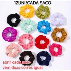 Kit 24/36/48 Scrunchies de veludo sortidos xuxinha amarrador de cabelo pronto entregar（12UNI/CADA SACO ）