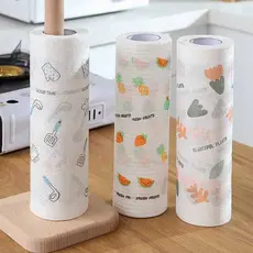 Rolo Pano De Limpeza 50 /100peças Reutilizável Absorvente Água Preguiçoso Seco Lavável Toalha De Papel Rag