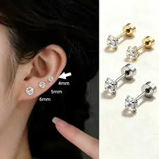 Kit com 12 Peças Piercing Aço Traçu Pedrinha Zircônia Brilhante Joias Fáceis