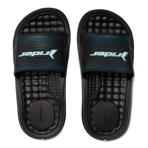 Chinelo Infantil Rider Step Slide Monobloco Preto/Azul