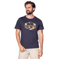 Camiseta Masculina Vida Marinha Manga Curta com Estampa Floral Marinho