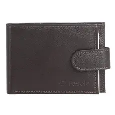 Carteira Masculina de Couro Fasolo com Botão H016143 Café