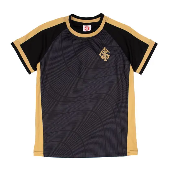Camiseta Infantil Lotus Inter Manga Curta Preto/Dourado