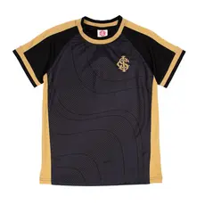 Camiseta Infantil Lotus Inter Manga Curta Preto/Dourado