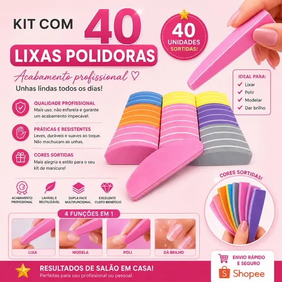 Kit Mini Lixas Buffer bumerang fecha poros Polidoras 100/180