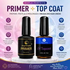 Primer e top coat 15 ml Preparadores Alongamento Unha gel fibra Manicure