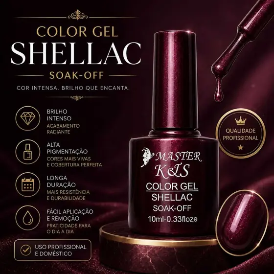 Esmalte de Unhas em Gel XD / K&S /lirio LED UV COLEÇÕES soak-off  kit Manicure