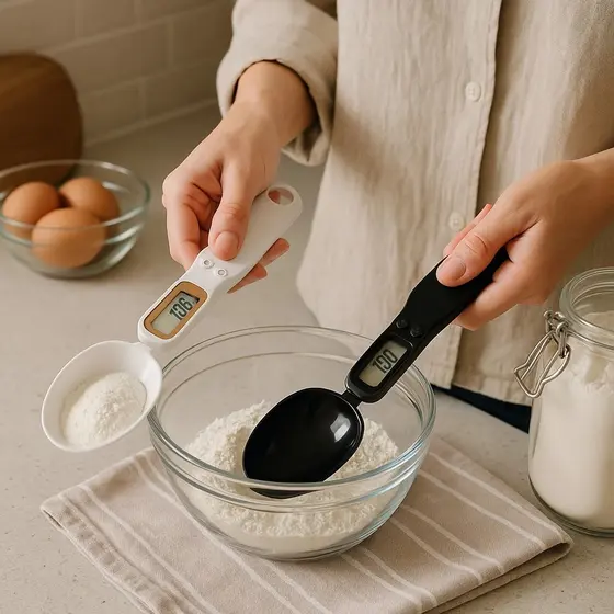Colher Medidora Digital com Balança ingredientes em gramas forma precisa e eficiente Dietas
