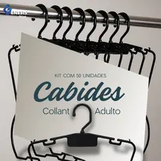 Kit 50 Cabide Silhueta Collant Adulto Preto Lojas Roupas Fitness Academia Moda Praia