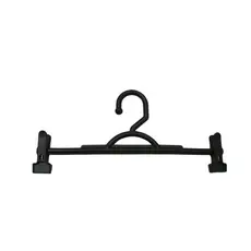 100 Cabides Plástico Prendedor Preto Saia E Calça Bermuda + 200 Presilhas