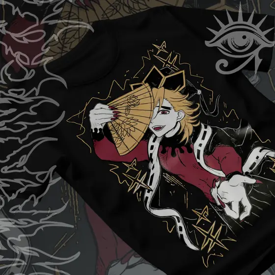 Camiseta Basica e OVERSIZED Doma Kizuki Demon Slayer Anime Kimetsu Unissex - Darknezz