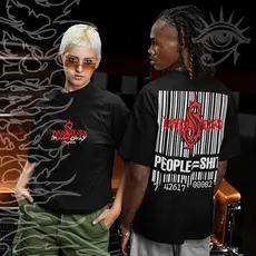 Camiseta Basica e OVERSIZED Slipknot People = Shit Banda Rock Roll Unissex - Darknezz