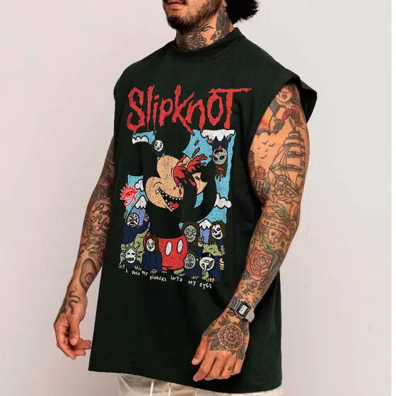 Regata Machao OVERSIZED Slipknot Mickey Solomon Cute Cartoon Rock Unissex - Darknezz