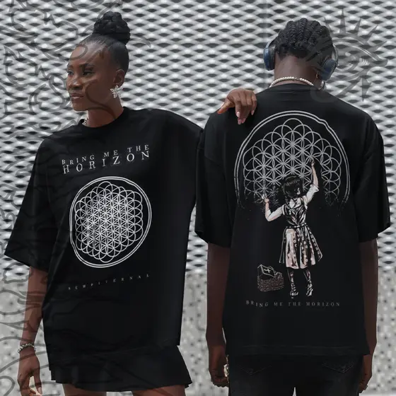 Camiseta Basica OVERSIZED e Regata Sempiternal Bring Me The Horizon BMTH Tour Unissex - Darknezz