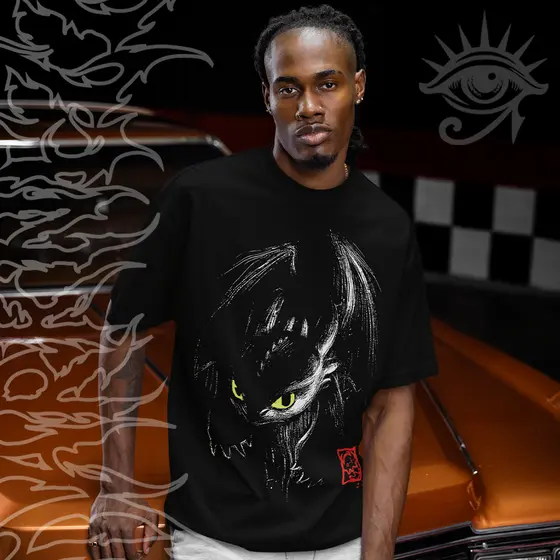 Camiseta Basica e OVERSIZED Como Treinar Seu Dragao Banguela Furia Da Noite Unissex - Darknezz