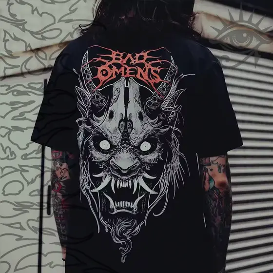 Camiseta Basica e OVERSIZED Bad Omens Geisha The Death Of Album Rock Unissex - Darknezz