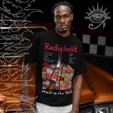 Camiseta Basica e OVERSIZED Radiohead Hail To The Thief Banda Rock Vintage 90s Unissex - Darknezz