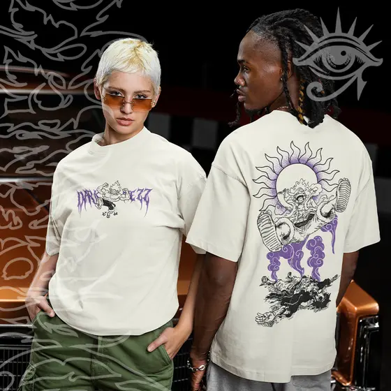 Camiseta Basica e OVERSIZED Nika Son God Luffy Joy Boy One Piece Anime Unissex - Darknezz