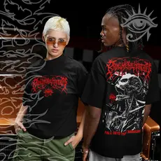 Camiseta Basica e OVERSIZED Bring Me The Horizon Fall Into Darkside Robot Unissex - Darknezz