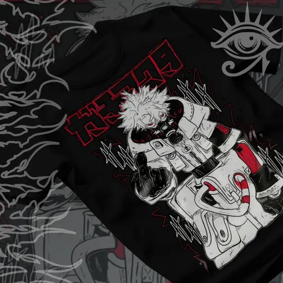 Camiseta Basica e OVERSIZED Enjin Gachiakuta Design Cleaners Akuta Anime Unissex - Darknezz
