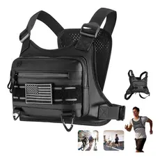 Bolsa Peitoral Esportiva Antissuor Com Faixa Refletiva