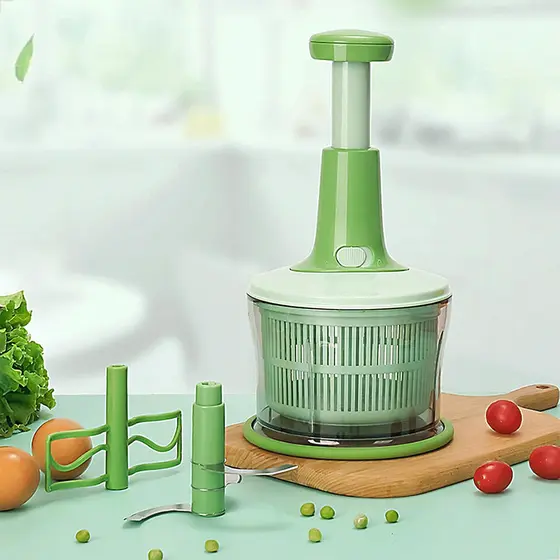 Processador Cortador ZOLELE Manual Multifuncional Picador Triturador Moedor Legumes Frutas Vegetais 1,1L