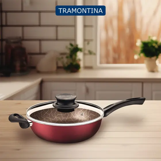 Fritadeira Frigideira Panela Tramontina Paris Multiuso Antiaderente Starflon Max 26cm 3,6L C/ Tampa