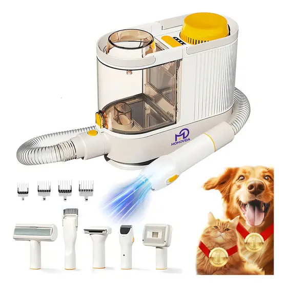 Máquina De Tosa Profissional Momovida Para Pets Cães E Gatos Escova Aspirador De Cabelo Kit 5 em 1