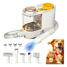 Máquina De Tosa Profissional Momovida Para Pets Cães E Gatos Escova Aspirador De Cabelo Kit 5 em 1