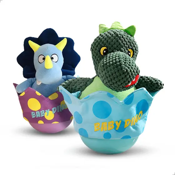 Brinquedo Momovida Interativo de Pelúcia para Animais Domésticos Cães Pet Mordedor Dinossauro C/ Som