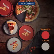 Prato para Servir Pizza Tramontina Proteção Antimicrobiana 20CMx13CM Polipropileno Restaurante Bar