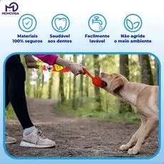 Puxador Cabo de Guerra Momovida Brinquedo Interativo Corda Mordedor para Cachorros Pet Cães Colorido