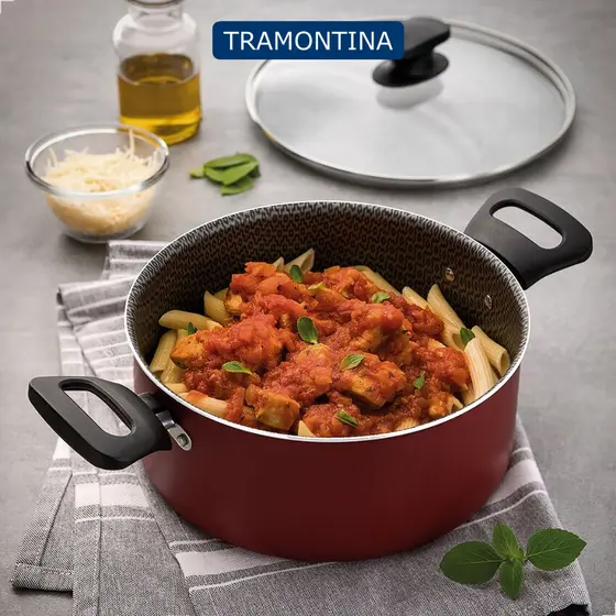 Caçarola Tramontina Panela Caldeirão Loreto Antiaderente Starflon Max Alumínio 20cm 2,8l Vermelho