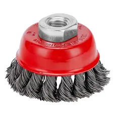 ESCOVA TIPO COPO, ACO CARBONO, TORCIDA, ROSCA M14, 65MM, 1PC // MTX