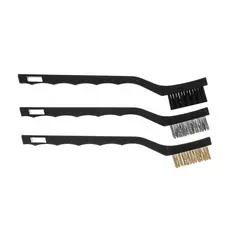 JOGO DE ESCOVA DE ACO PEQUENA, COM CABO PLASTICO, 3PCS // MTX