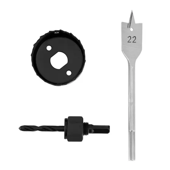 JOGO PARA INSTALACAO DE FECHADURA, 22MM ATE 54MM BROCA CHATA E SERRA COPO// MTX