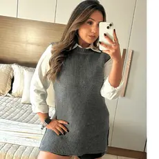Colete Feminino Tricot Fang Tricô Luxo Max Colete Tricô Moda Feminina Inverno Lançamento