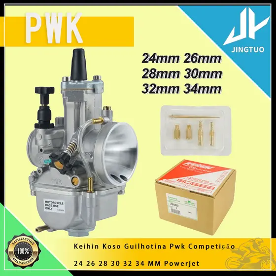 Motocicleta Carburador Guilhotina CompetiçãO para Keihin KOSO PWK 24 26 28 30 32 34mm 2T 4T ATV Quad com Powerjet grátis