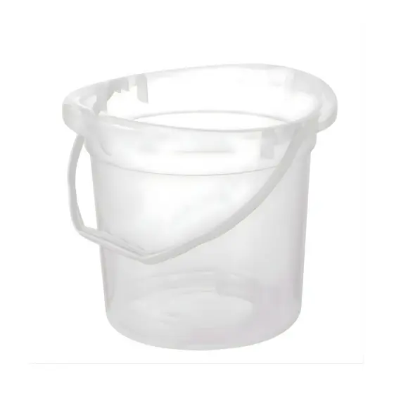 Balde de Água Plástico Transparente Preto Com Alça 11L Plasvale Graduado Para Limpeza