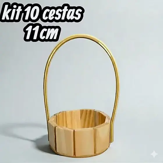 Kit 10 Cesta Mini Redonda 11 Centímetros