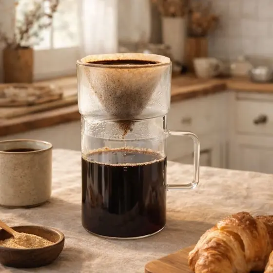 Kit Passador Café - Jarra e Suporte para Filtro de Café em Vidro