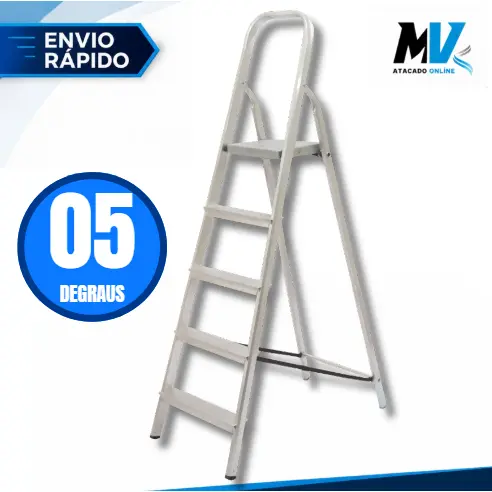 Escada de Aluminio 5 Degraus Maestro Reforçada