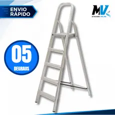Escada de Aluminio 5 Degraus Maestro Reforçada